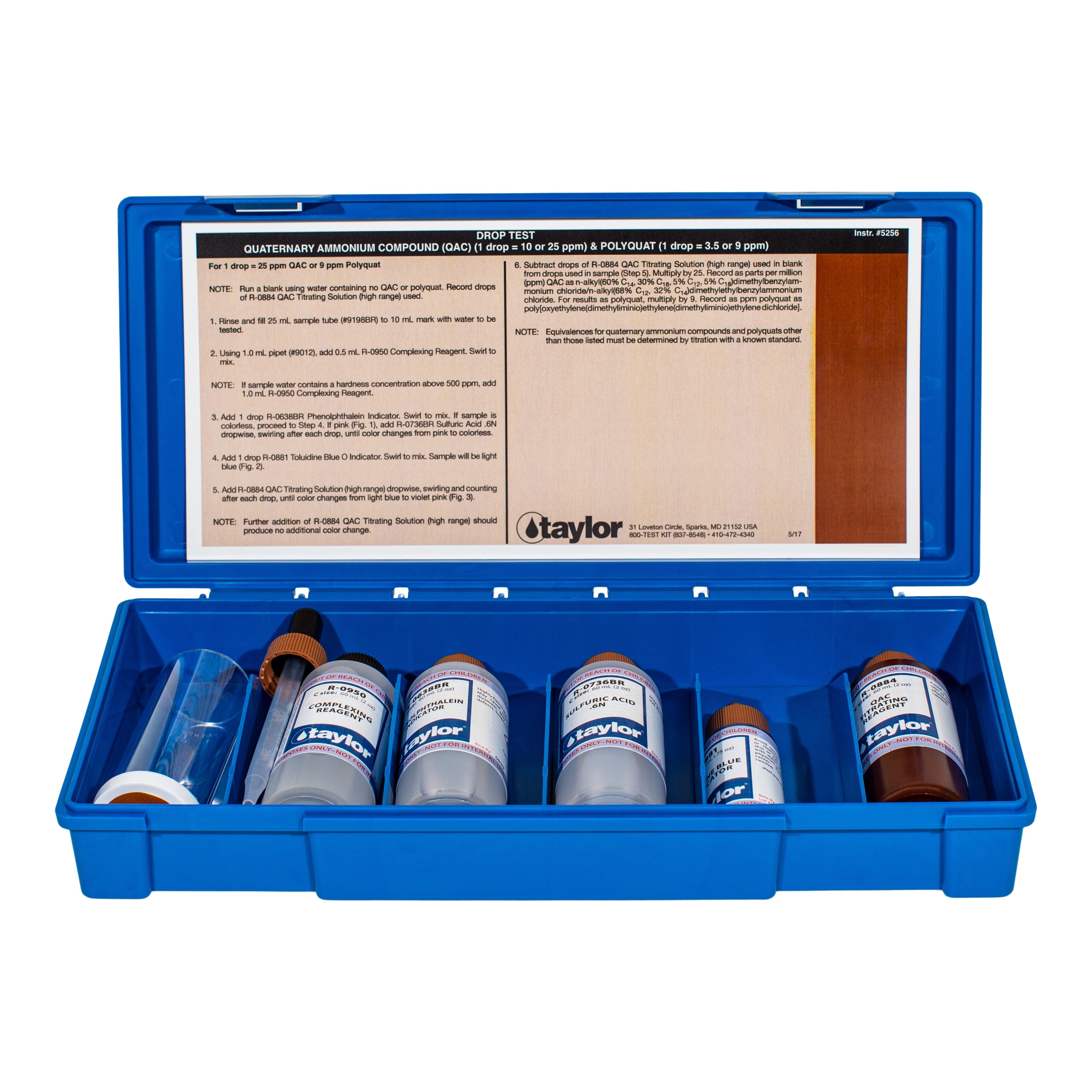 Taylor K-1582 Quaternary Ammonium Compounds and Polyquat Test Kit