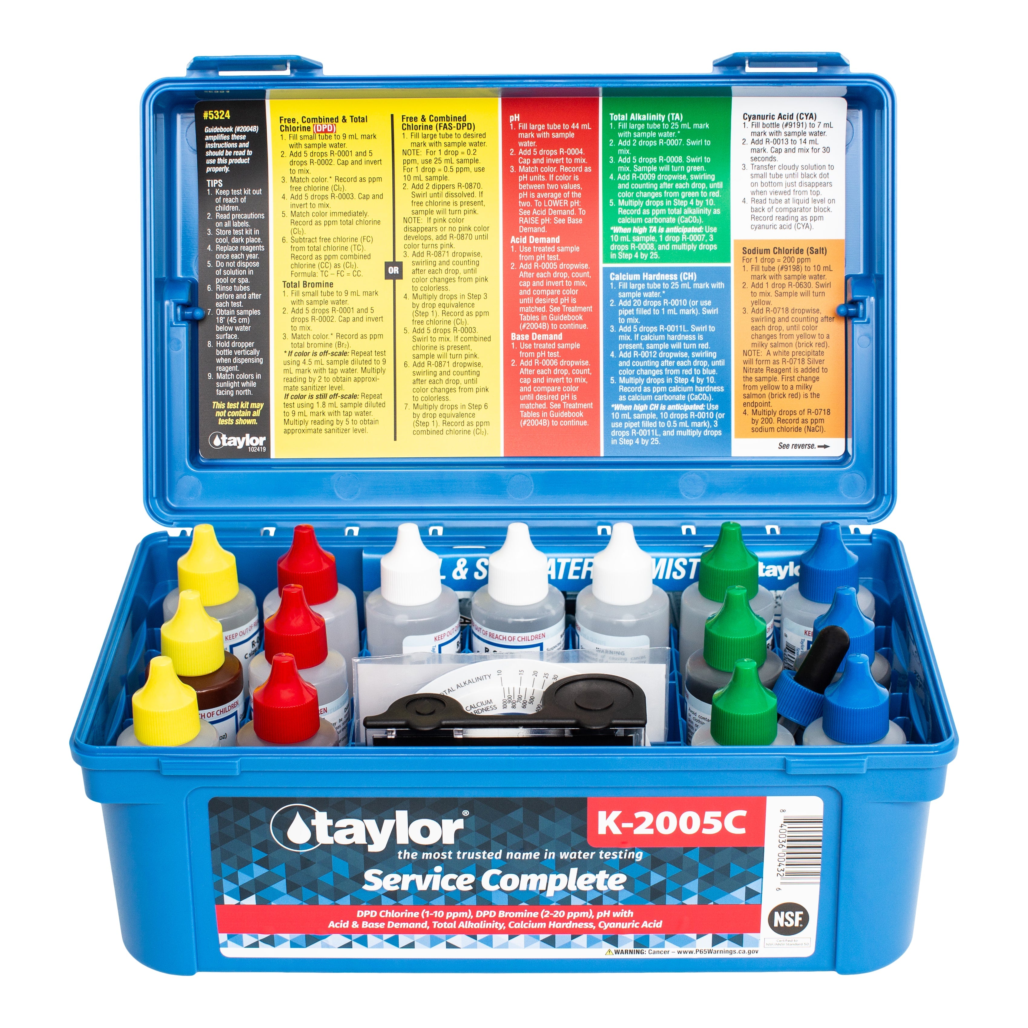 Taylor K2005C Complete High Range Water Test Kit Set