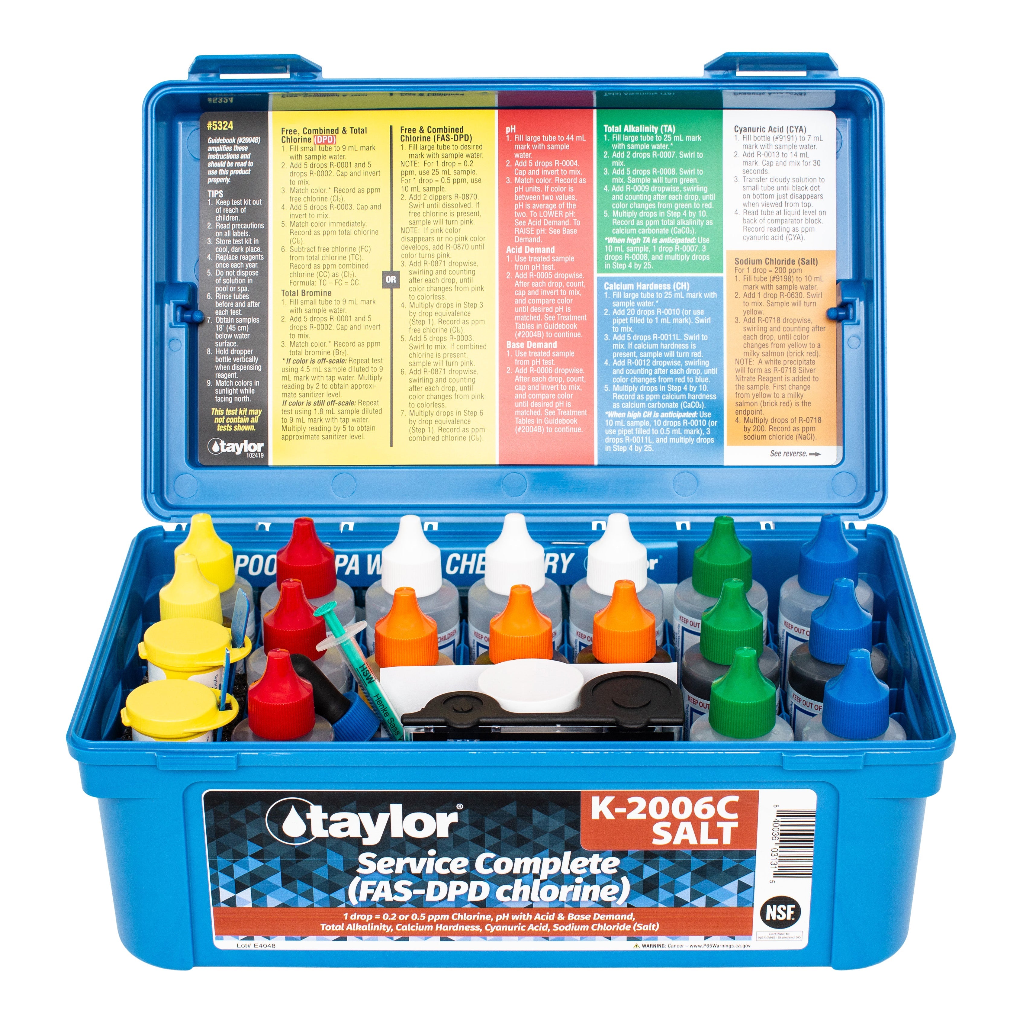 Taylor K-2006C-SALT Complete FAS-DPD Chlorine Test Kit for Accurate Water Chemistry Measurement