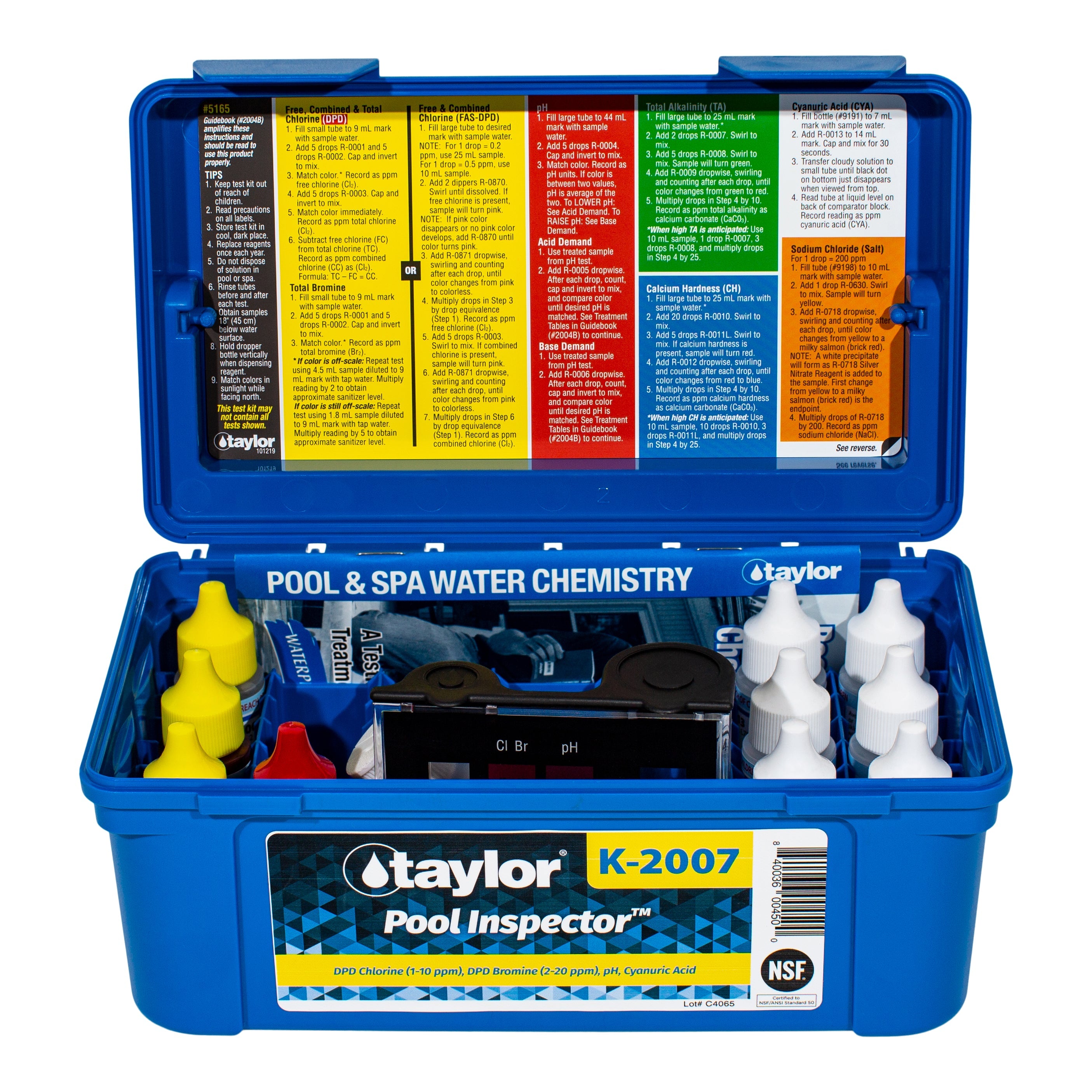 Taylor K-2007 Pool Inspector Test Kit for Accurate Water Chemistry Testing