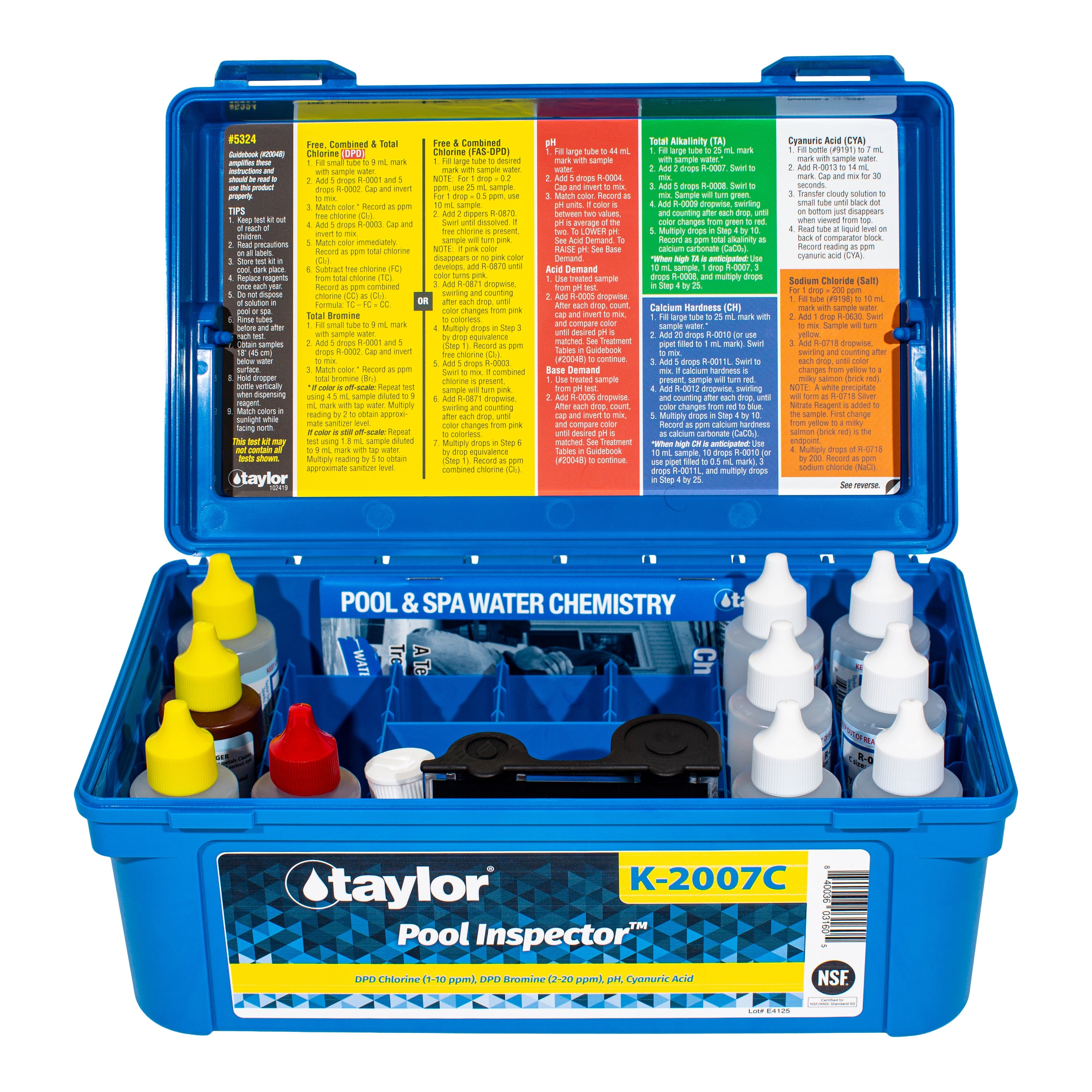 Taylor K-2007C Pool Inspector Test Kit for Accurate Water Chemistry Measurement