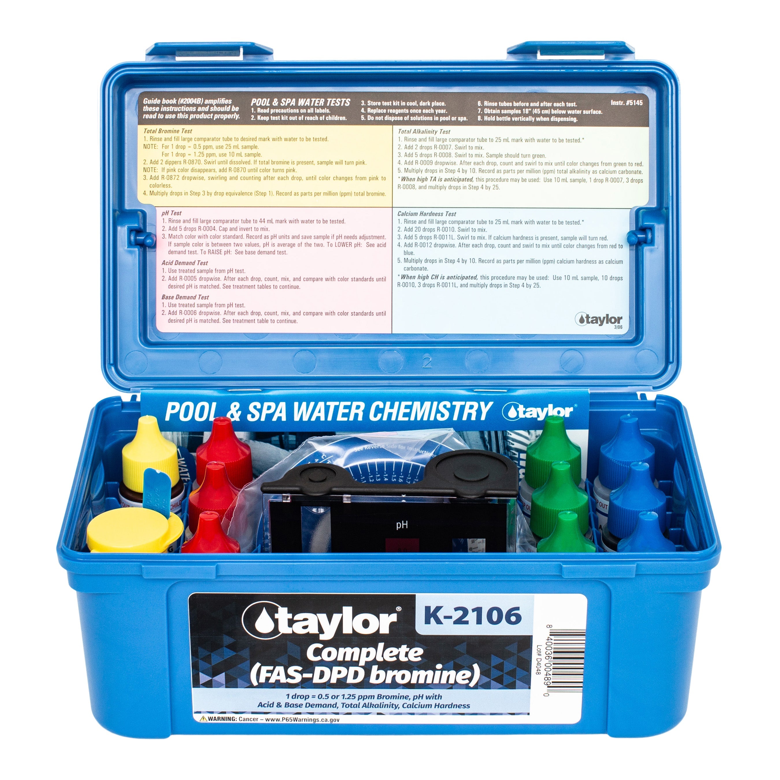 Taylor K-2106 Complete FAS-DPD Bromine Test Kit for Accurate Water Chemistry Measurement