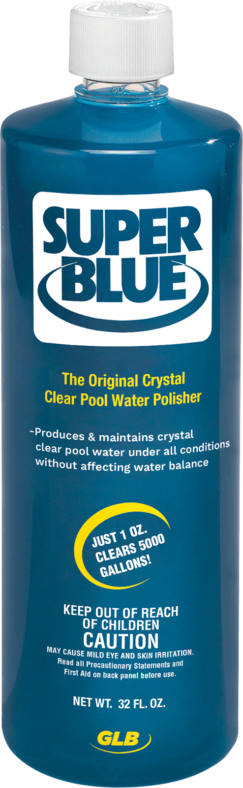 GLB Super Blue Concentrated Water Clarifier, 32 oz Bottle 12/Case | 71205 by GLB