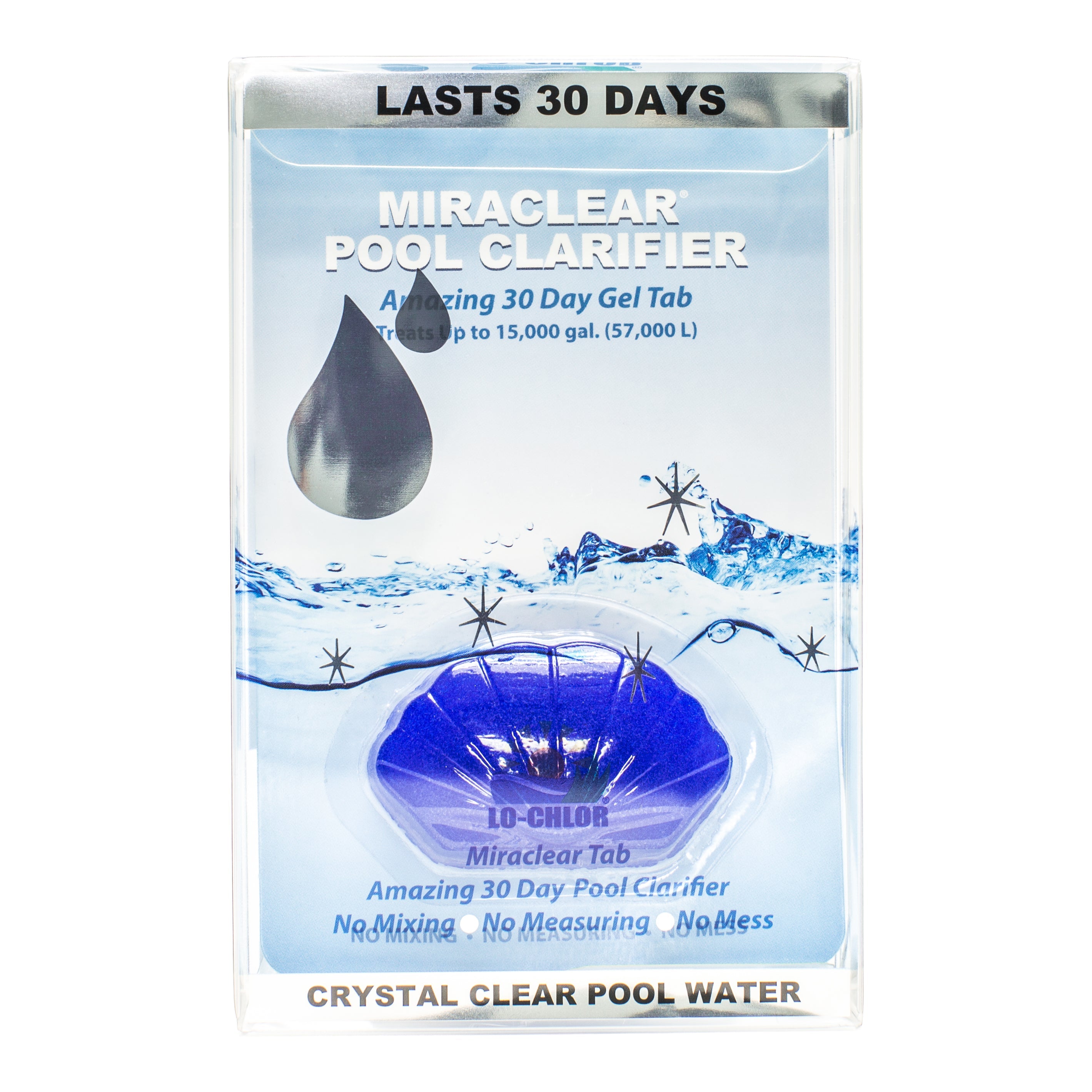 Lo-Chlor Miraclear Pool Clarifier Gel Tab for Clear Water and Improved Filter Efficiency