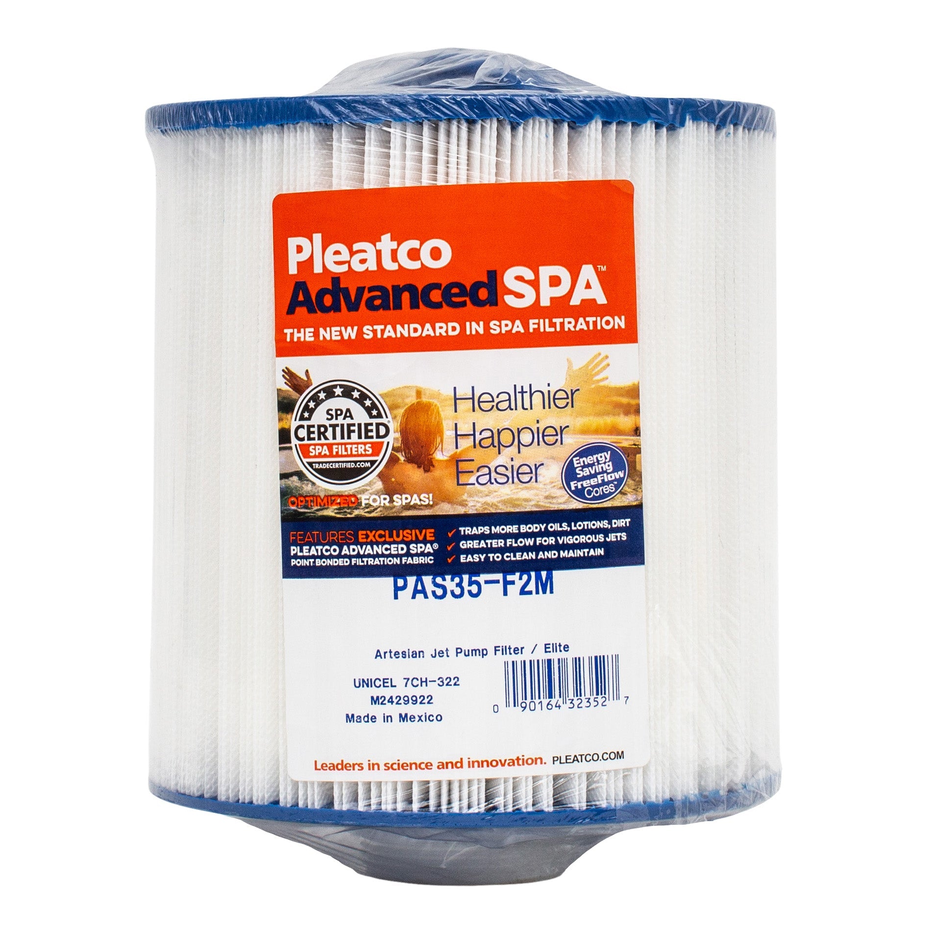 Pleatco PAS35-F2M Pool and Spa Filter Cartridge for Superior Dirt Capture and Filtration