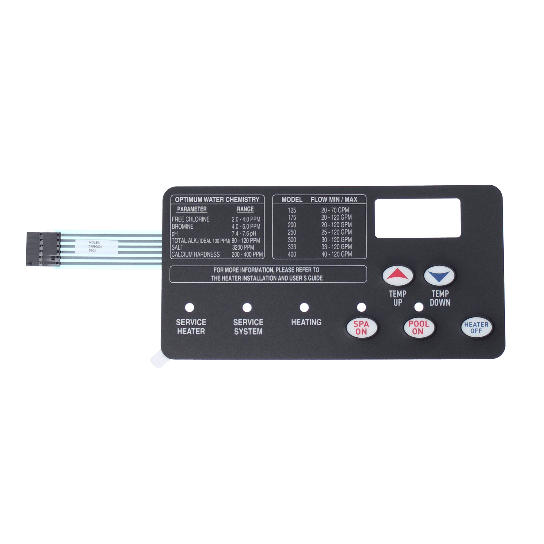 Pentair MasterTemp Heater 5 Button Membrane Keypad | 472610Z by Pentair
