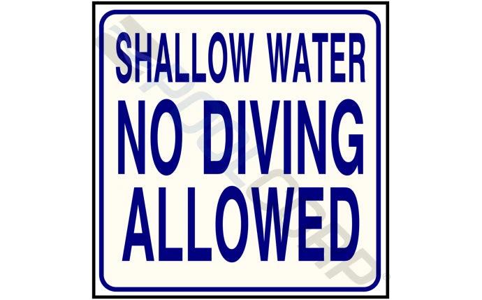 24" x 24" NO DIVING ALLOWED Sign by Duckies Pool Supply