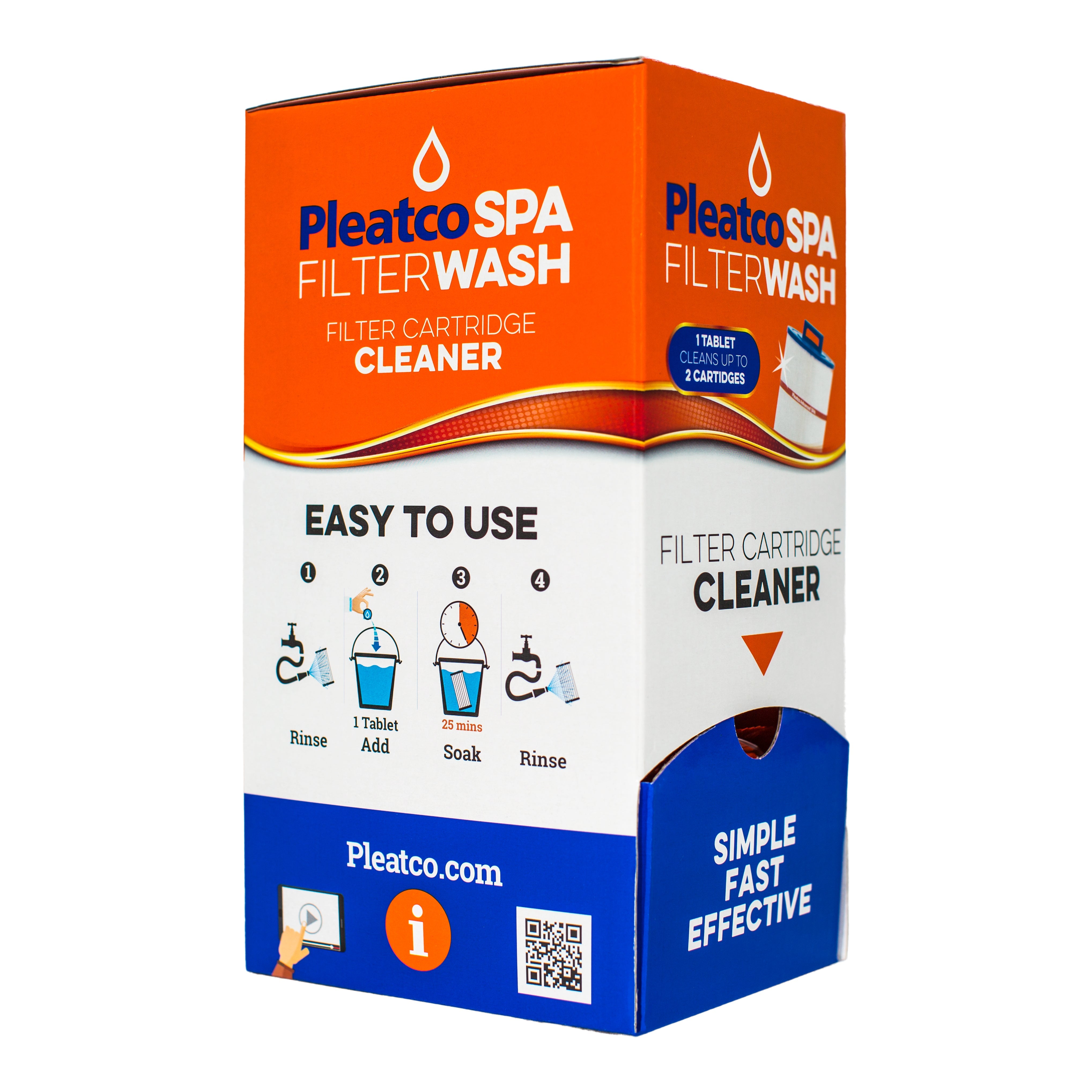 Pleatco PWASH-SPA-PAK Spa Filter Wash Powder Fast Acting Fizz Tablets for Easy Cleaning
