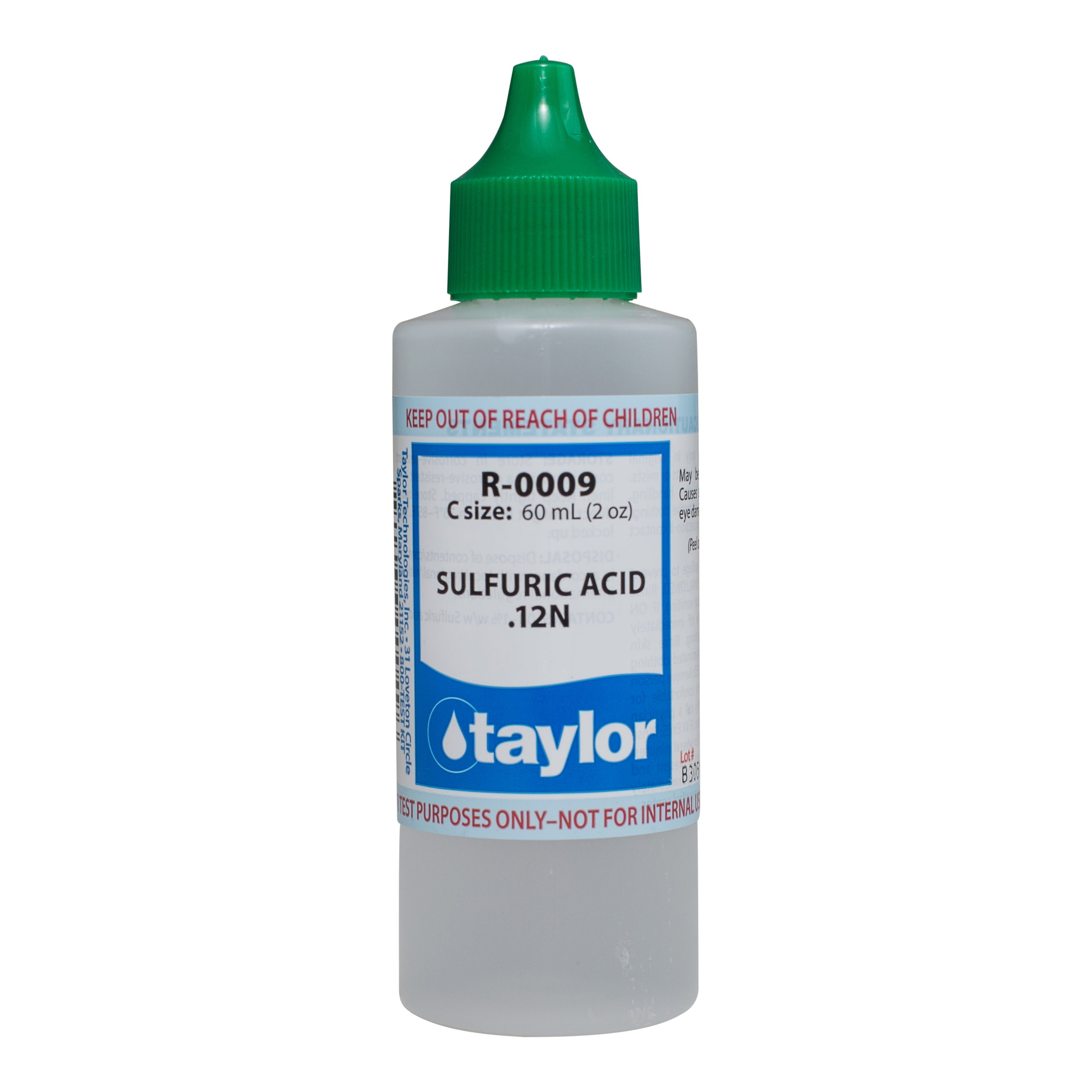 Taylor R0009 Sulphuric Acid 12N Refill for Accurate Pool Water Testing