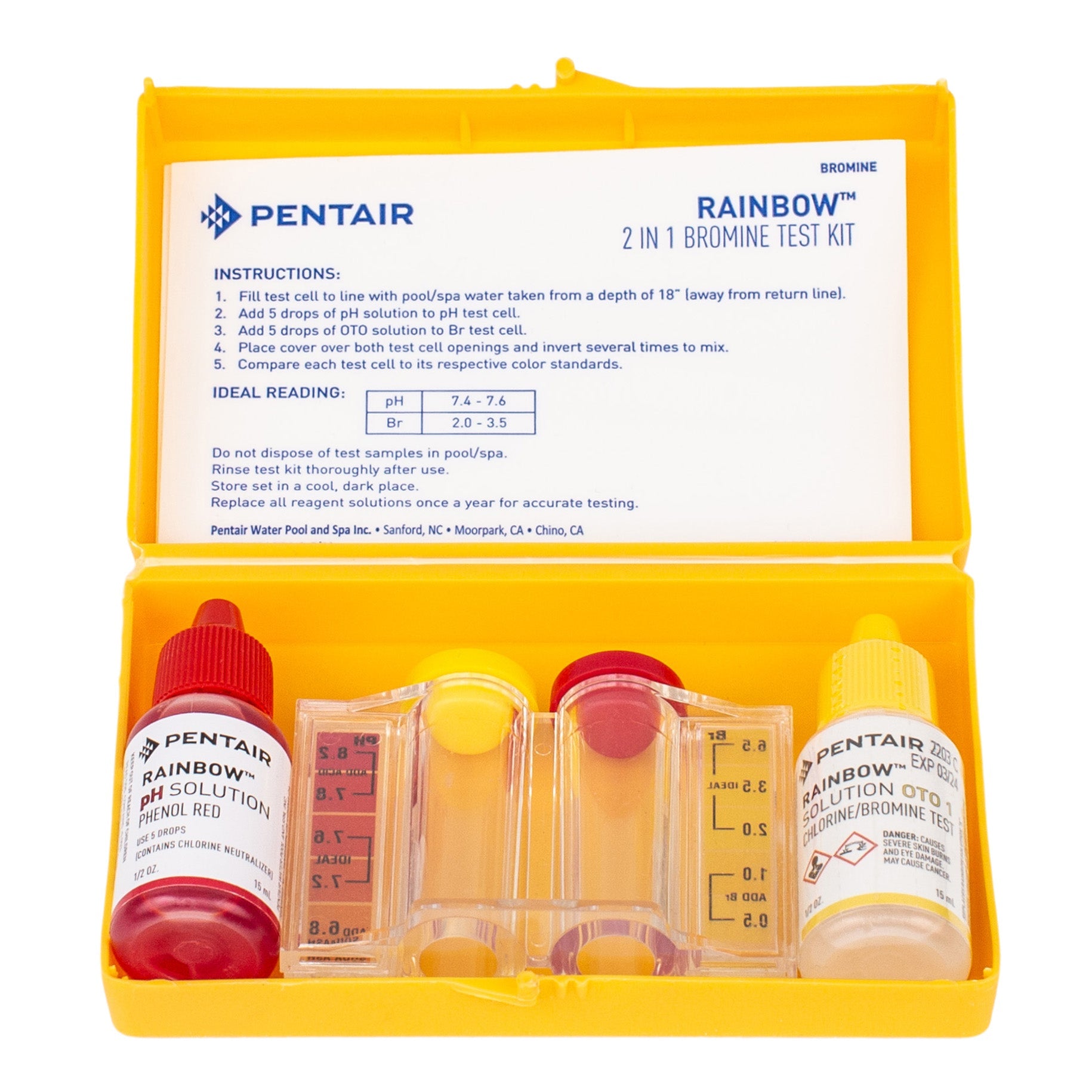 Pentair Bromine and pH Test Kit for Accurate Pool Water Testing