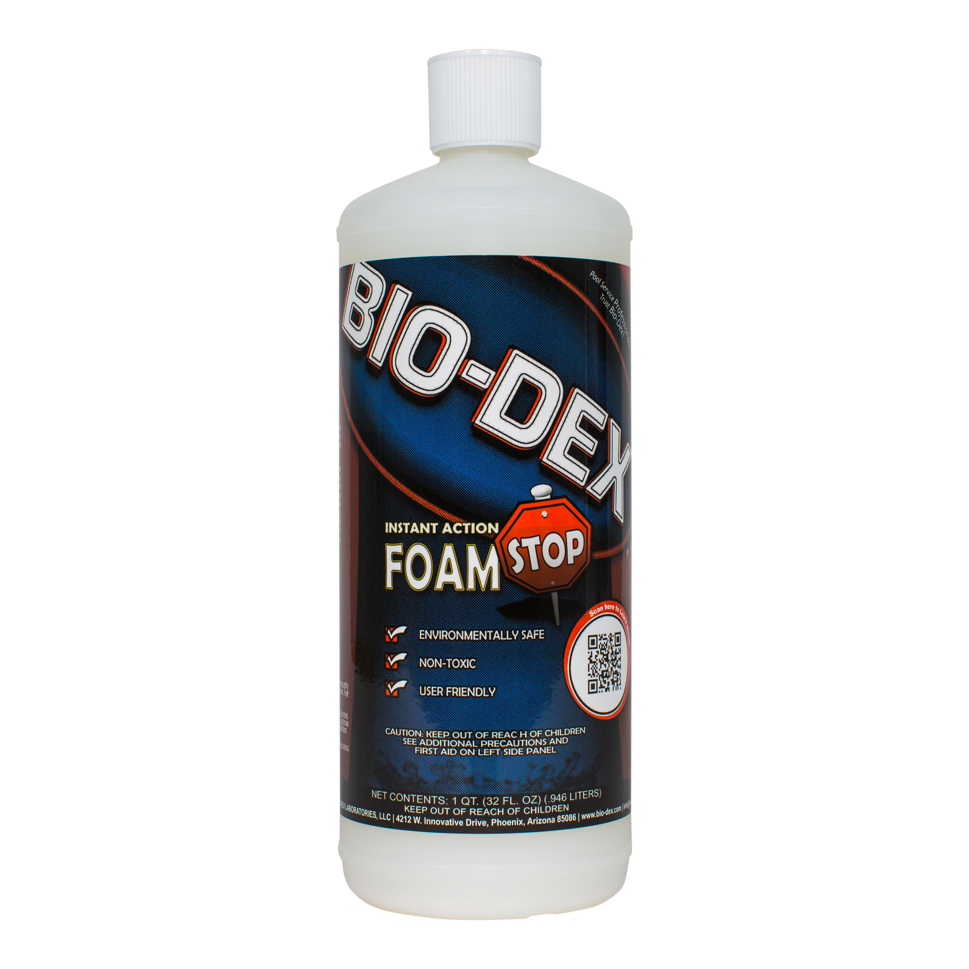 Bio-Dex Foam Stop Fast Acting Foam Remover for Pools Spas and Fountains