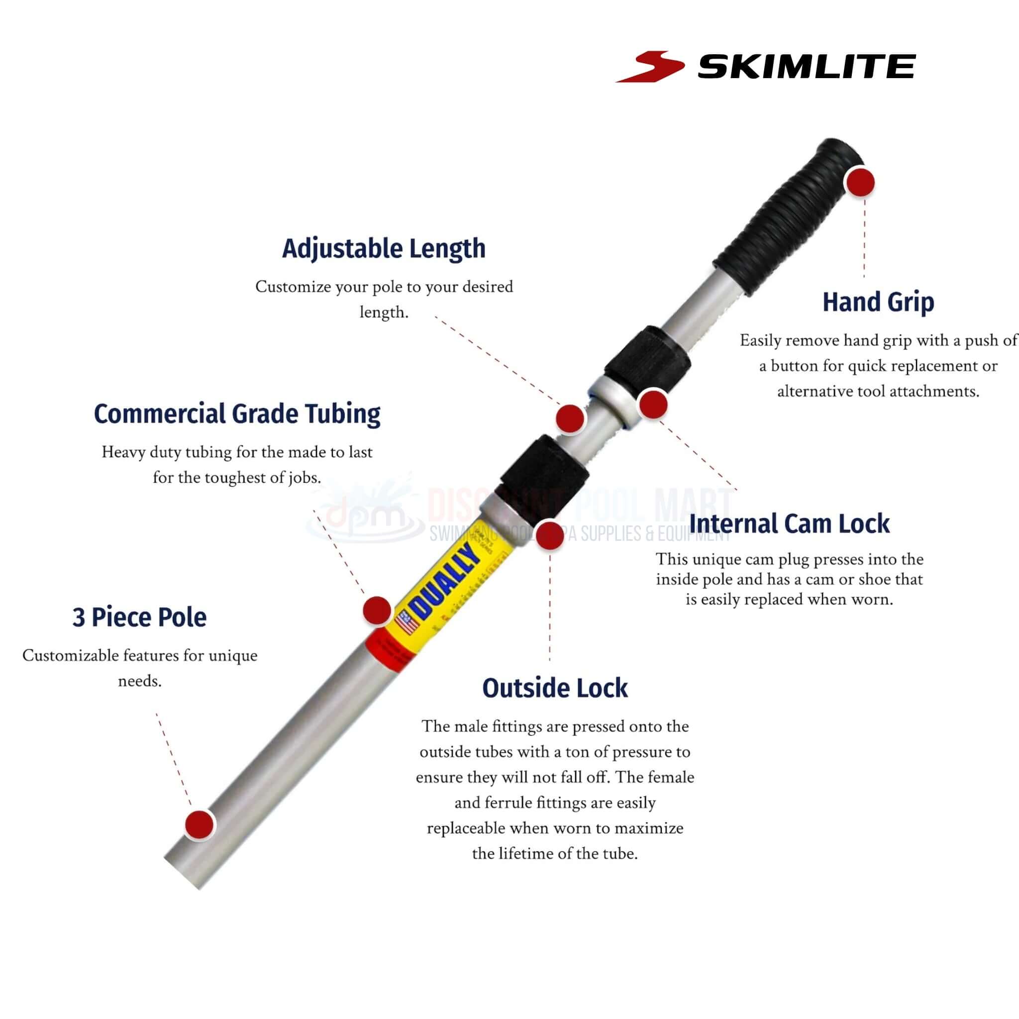 Skimlite Dually Telescopic Pole | 3pc | 6'-18' | 9018