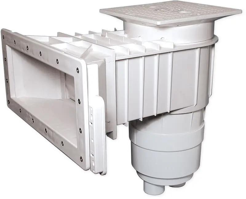 Waterway Renegade Wide Mouth Vinyl Liner Skimmer, 2 Port, Square Lid, 2" Socket, 9" Throat, White |540-8500 by Waterway