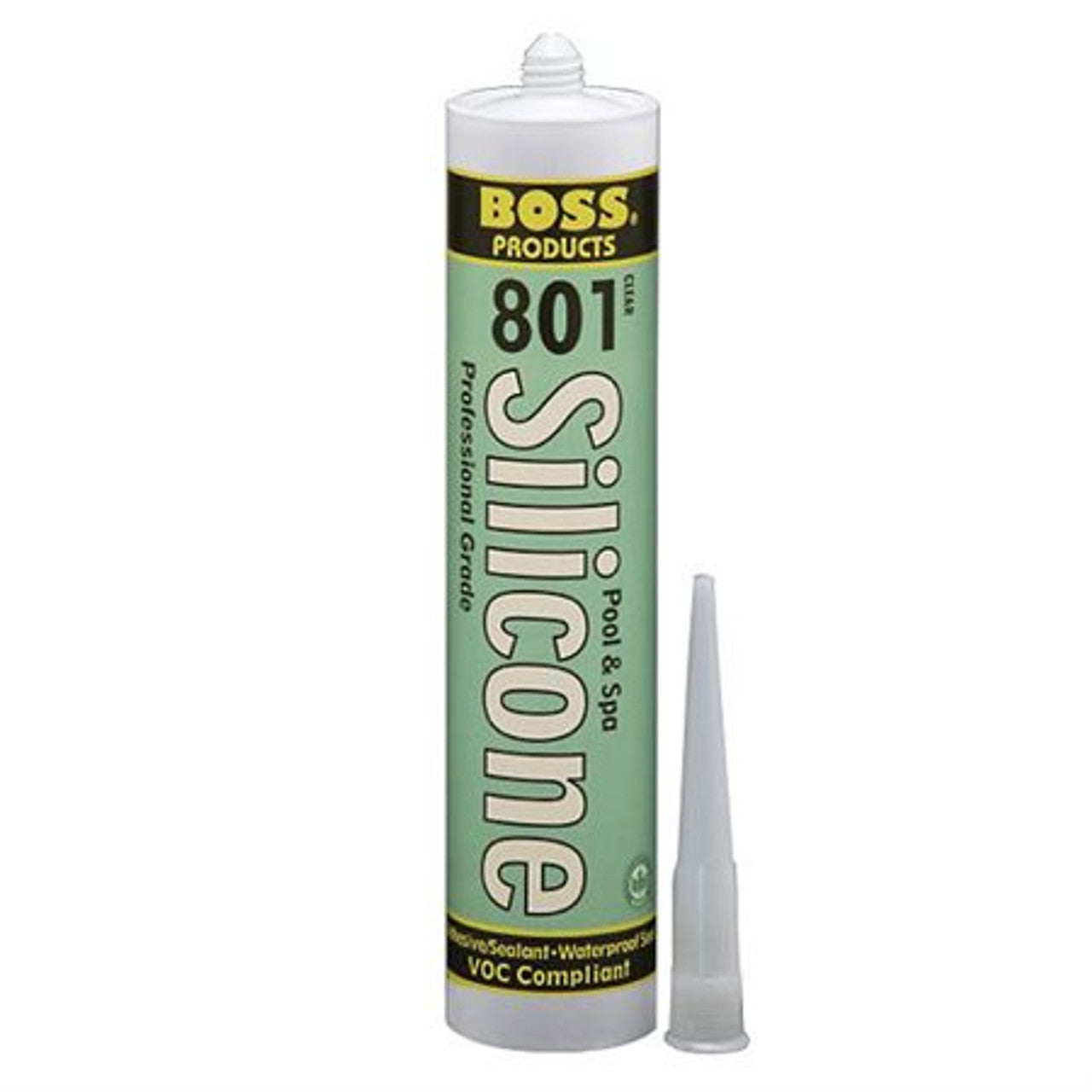 Boss 801 Neutral Cure Silicone Adhesive, White, 10.3-Ounce, 142314 (BOS-60-3001)