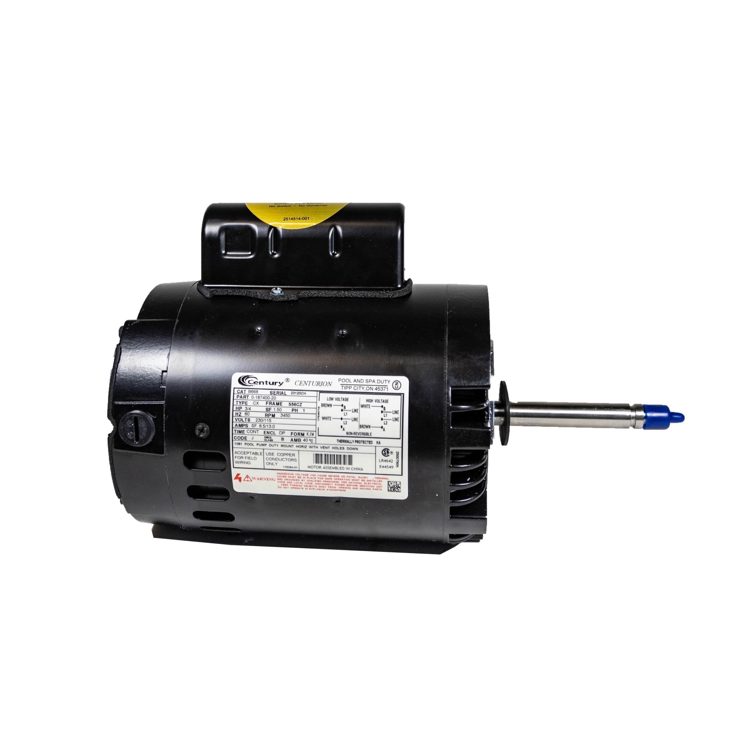 Century 3/4 HP B668 Motor Replacement for Pentair Booster Pumps LA01N