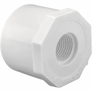 Lasco 1/2" x 3/8" Schedule 40 PVC Reducer Bushing - Spigot x FIPT, 438-073 by LASCO