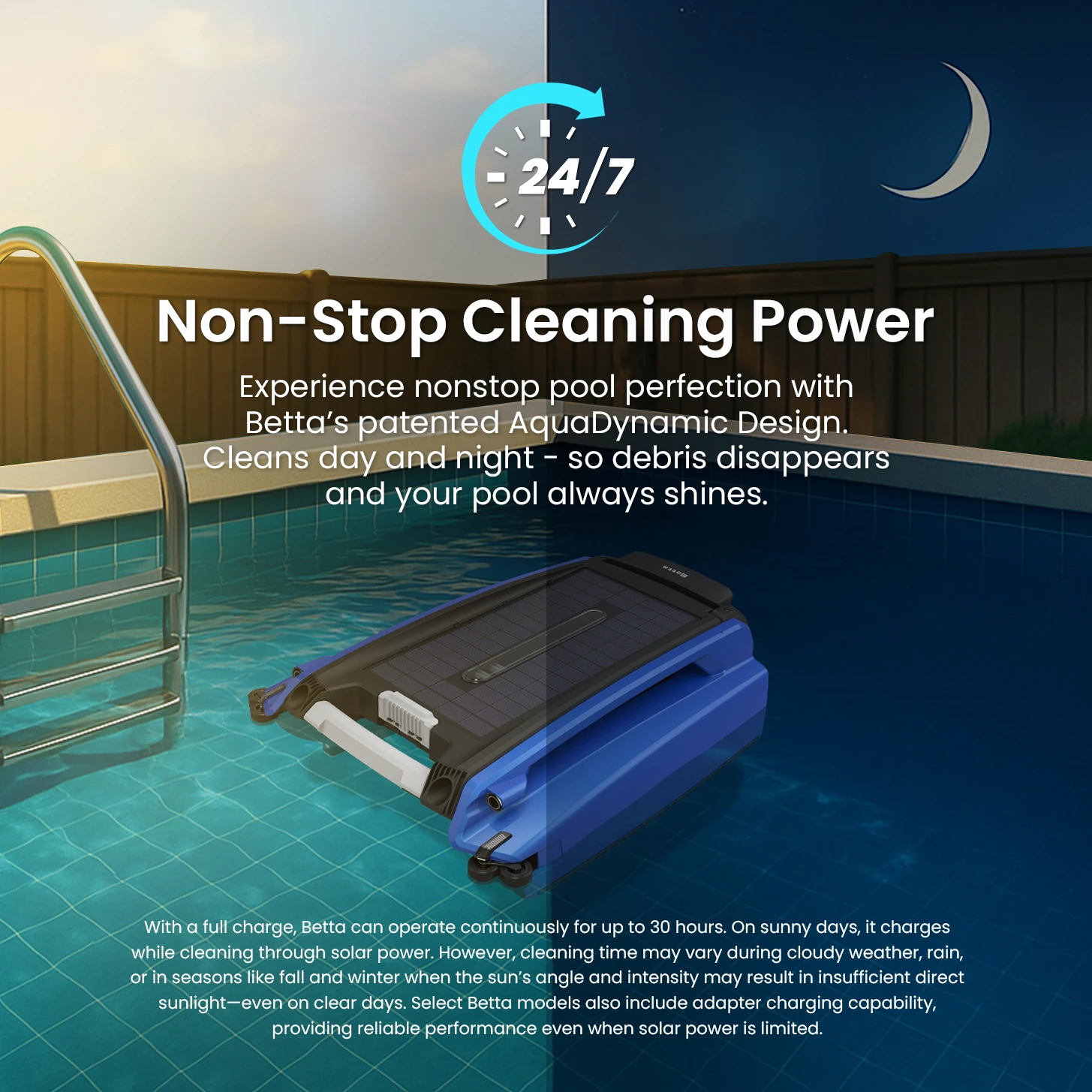 Betta SE - Solar-Powered Robotic Pool Skimmer by Betta