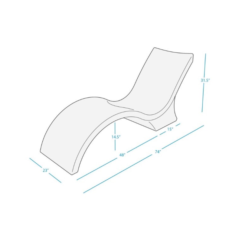 White Signature Chaise Deep For 10-15" Water Depth