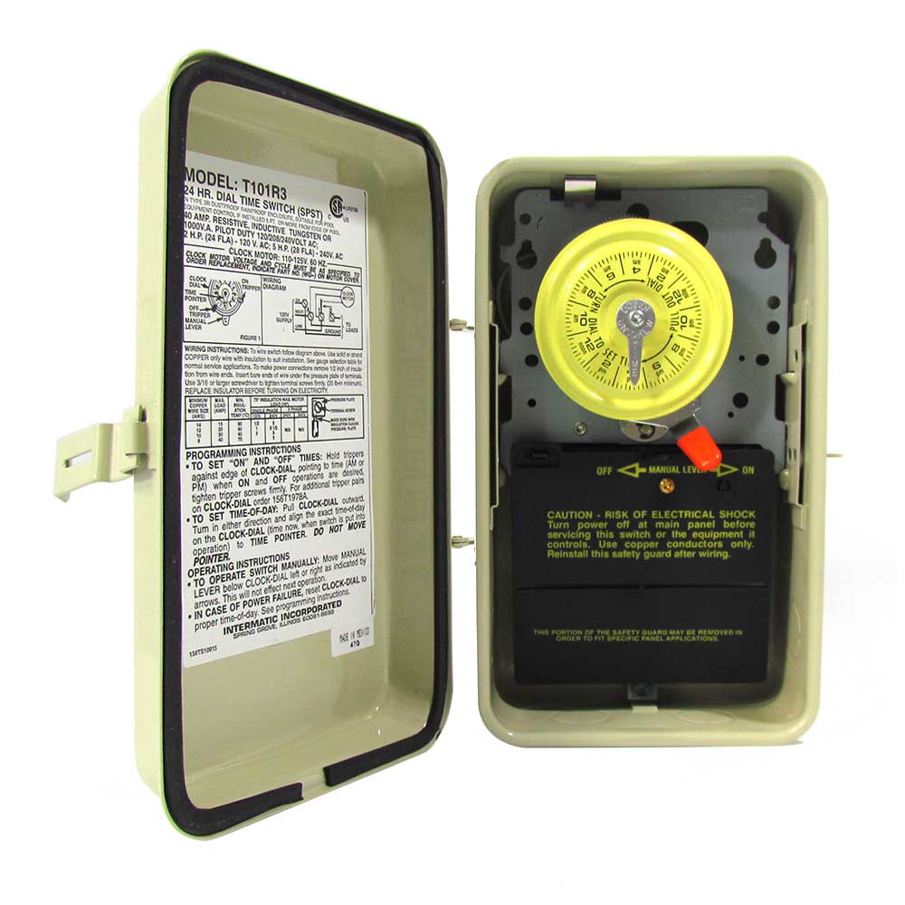 Intermatic T101R3 24 Hour Mechanical Time Switch 120 Volt Beige