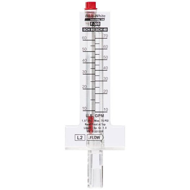 BLUE-WHITE INDUSTRIES Pitot Tube Horizontal Flow Meter 2" IPS F-30200P - Duckies Pool Supply