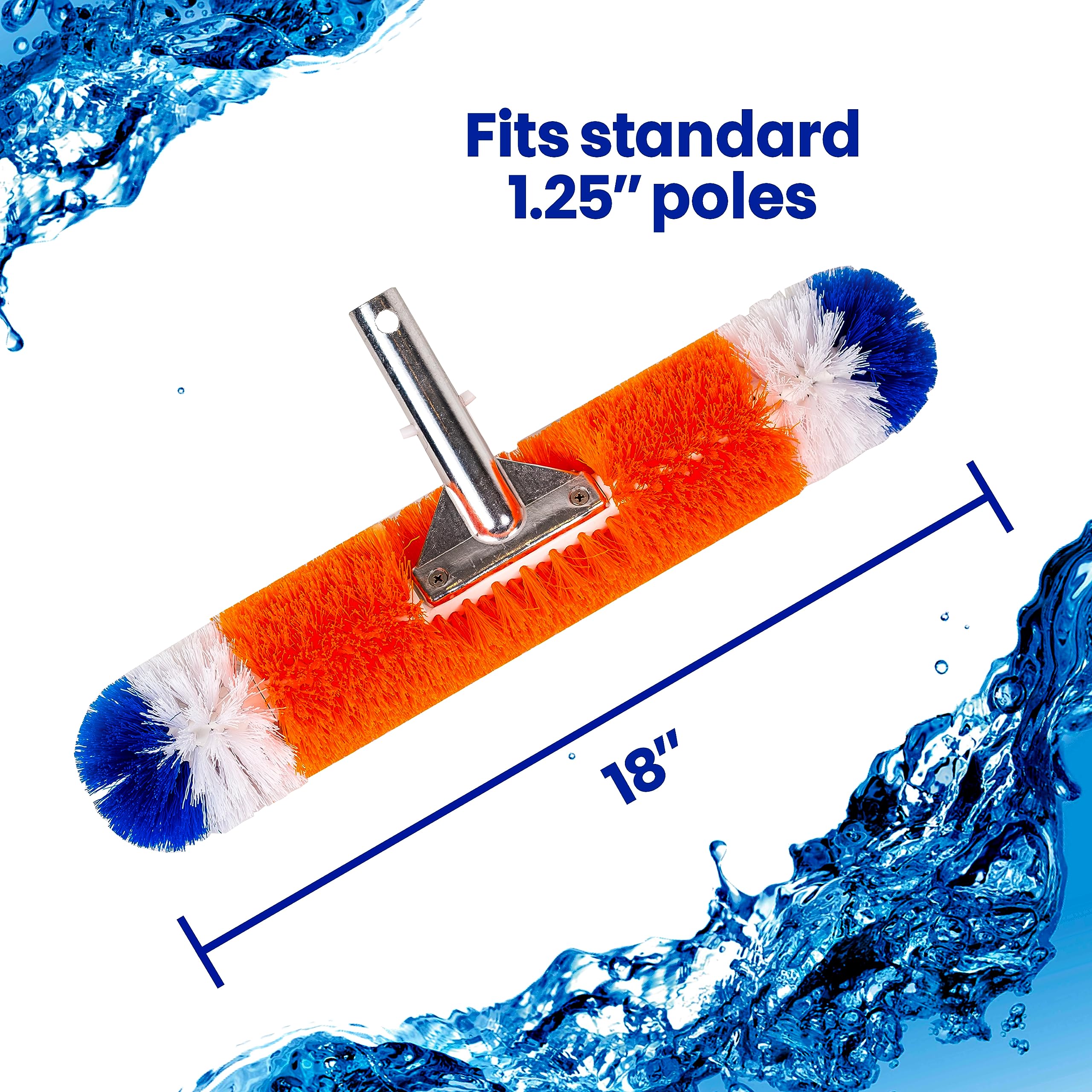 Blue Torrent Brush Around 360 Wall & Floor Pool Brush (18 inches) - Duckies Pool Supply