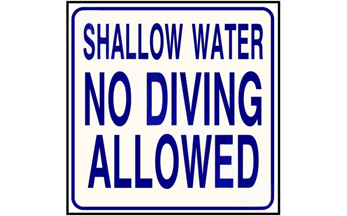 No Diving Allowed PoolStyle Sign 24x24 Commercial Grade