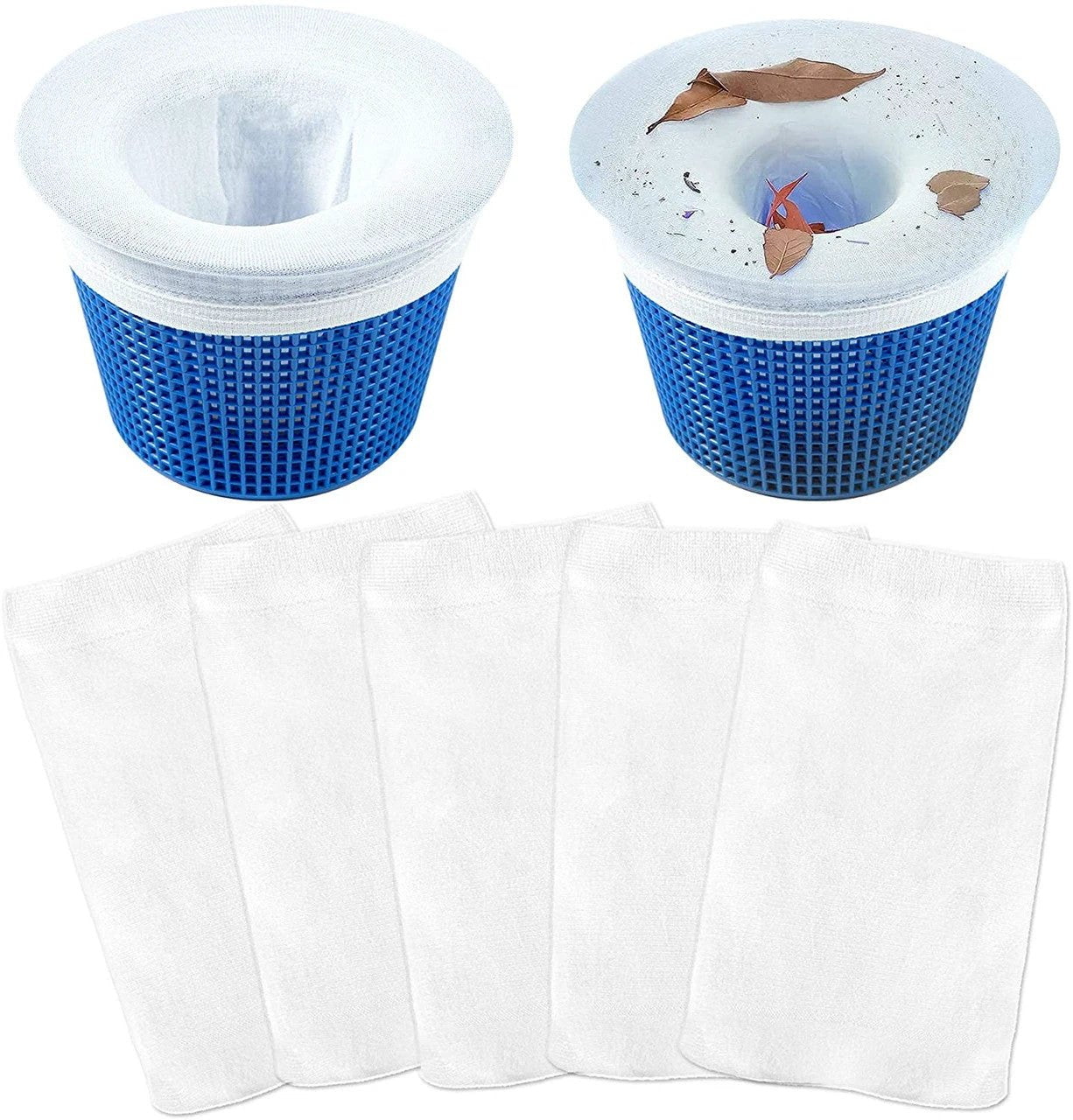 Filter Saver Skimmer Socks (5/PK) by Duckies Pool Supply