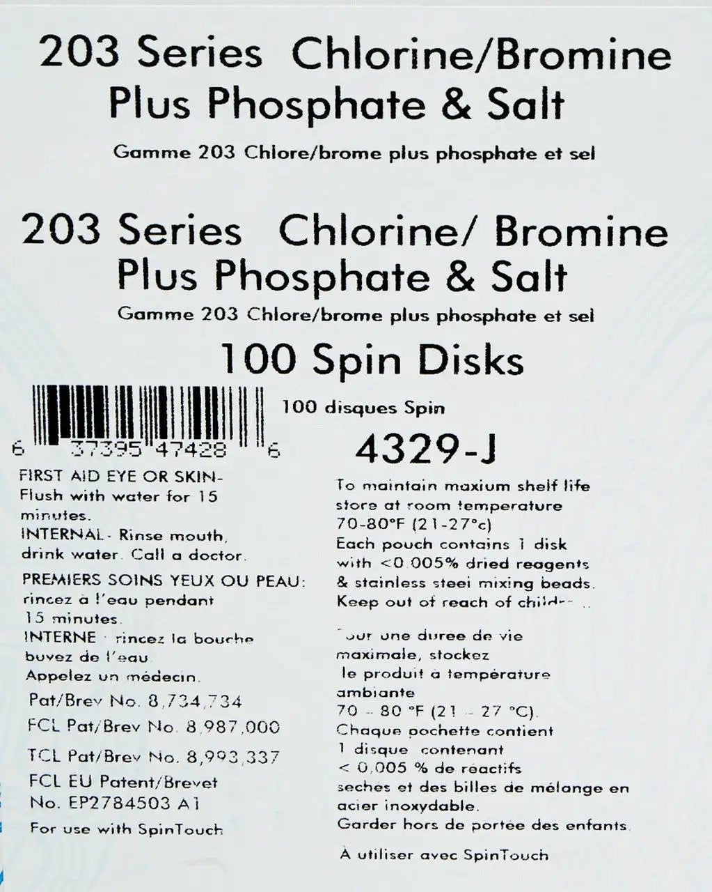 LaMotte Bromine-Chlorine Plus Phosphate Waterlink Spin Disk, Pack of 100, 4329-J by Duckies Pool Supply