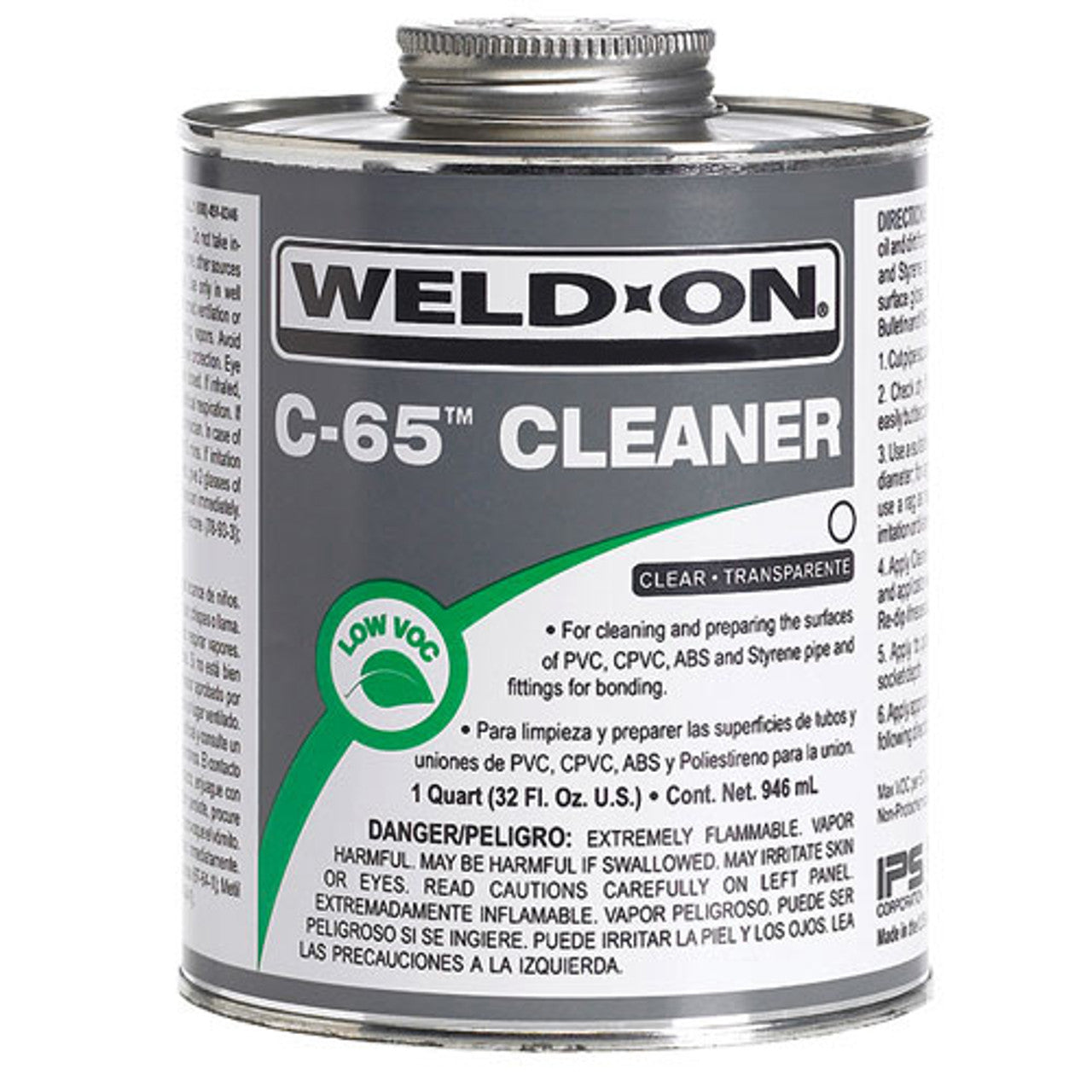 Weld-On C-65 Clear PVC Styrene Cleaner, 10201 (IPS-60-643)