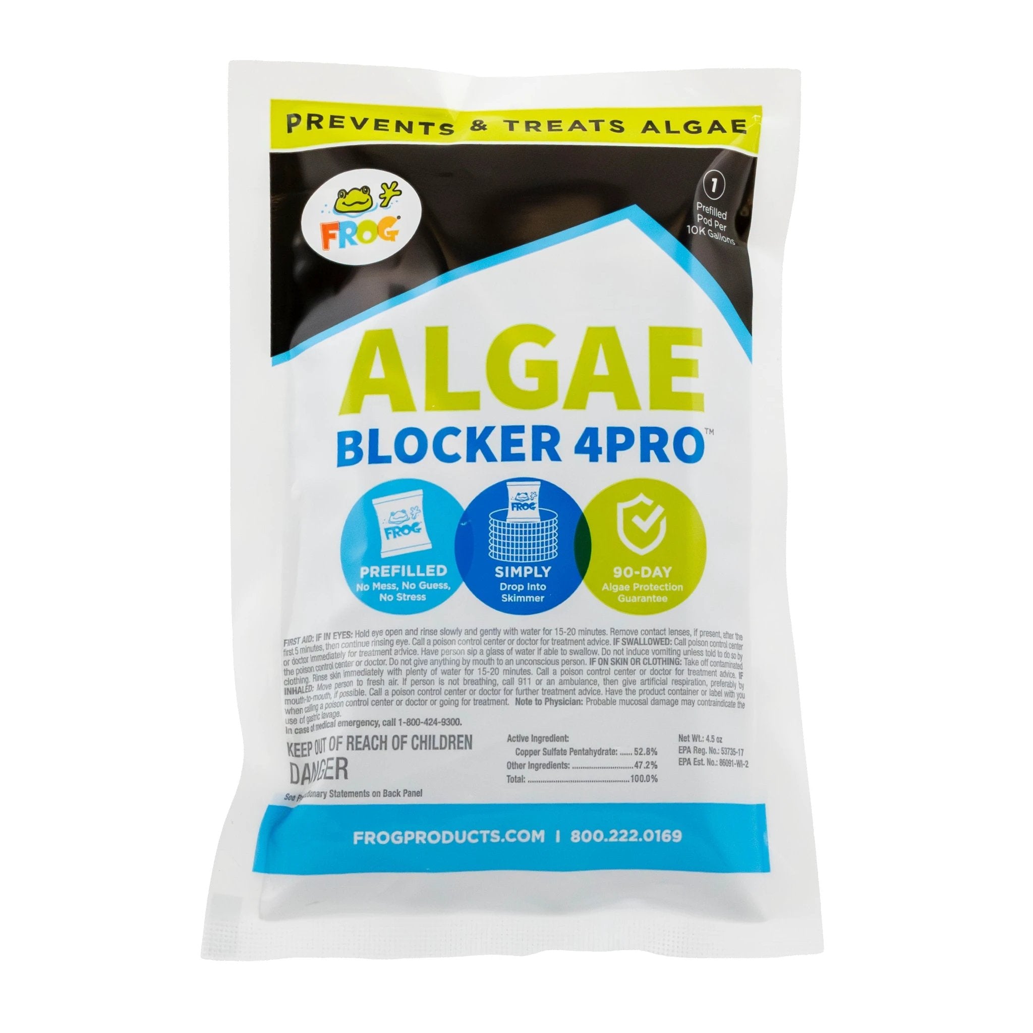 Frog Algae Blocker 4Pro Pool Algaecide For Green Yellow Black Algae by Frog
