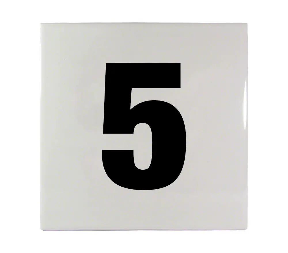 5 Ceramic Smooth Tile Depth Marker 6 Inch x 6 Inch with 4 Inch Lettering by Inlays