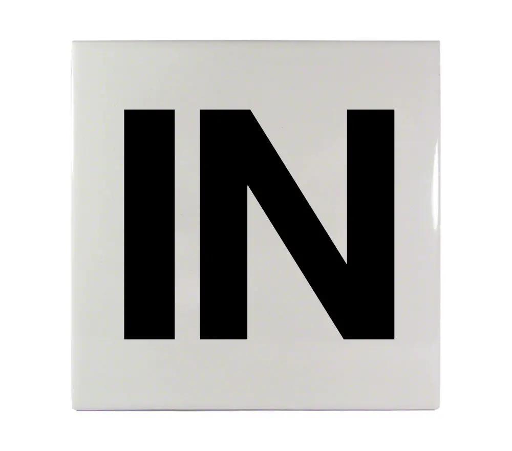 IN Message Ceramic Smooth Tile Depth Marker 6 Inch x 6 Inch with 4 Inch Lettering by Inlays