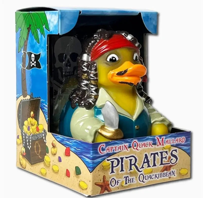 Celebri Ducks Captain Quack Mallard, Pirate of the Quackibeean Rubber Duck by Duckies Pool Supply