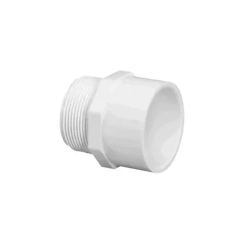 Lasco 436020BC Pipe Adapter, 2 in, MPT x Slip, PVC, White, SCH 40 Schedule, 280 psi Pressure by Duckies Pool Supply