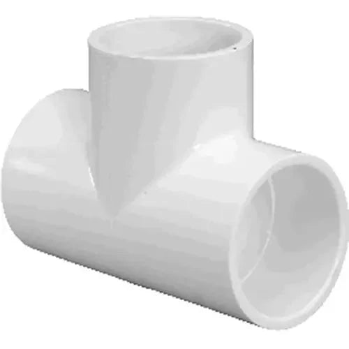 Lasco 401020BC Pipe Tee, 2 in, Slip, PVC, White, SCH 40 Schedule, 280 psi Pressure by Duckies Pool Supply
