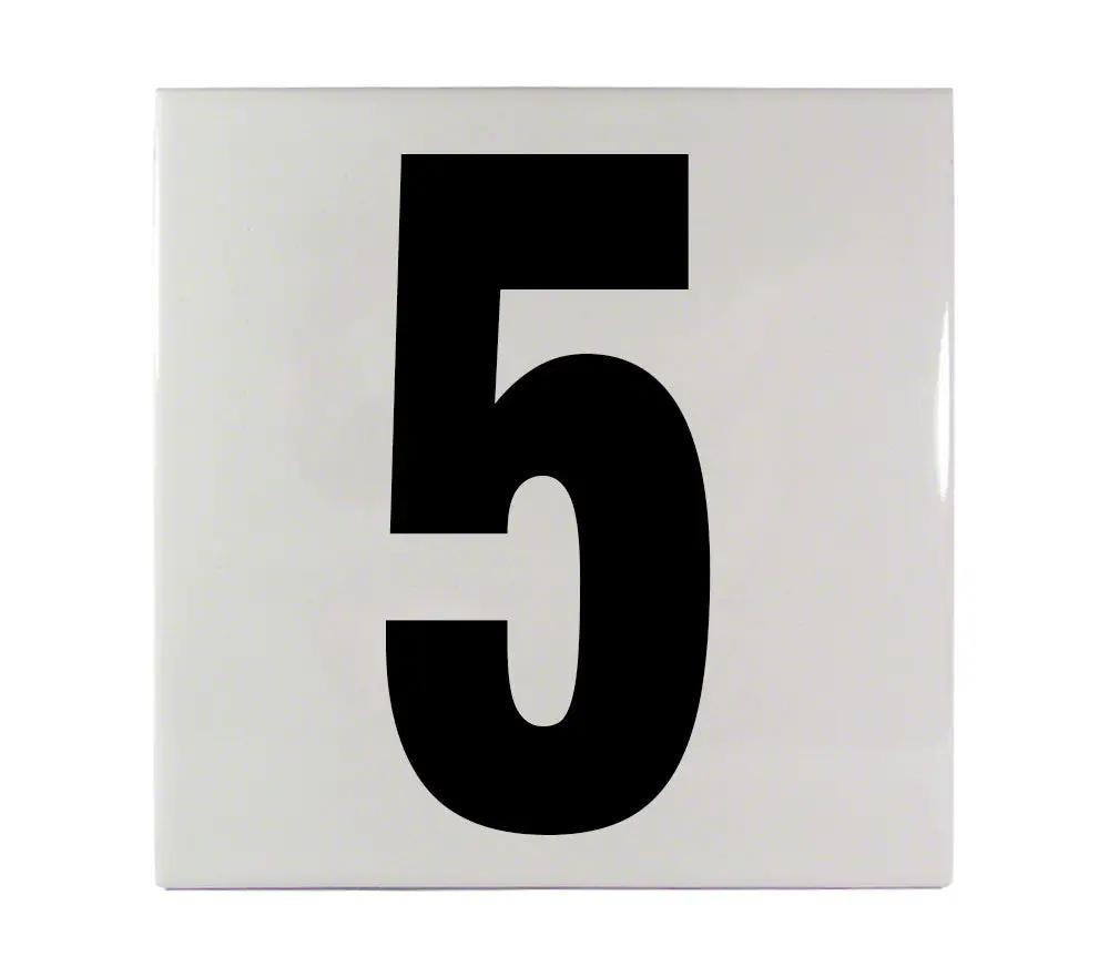 5 Ceramic Smooth Tile Depth Marker 6 Inch x 6 Inch with 5 Inch Lettering by Inlays