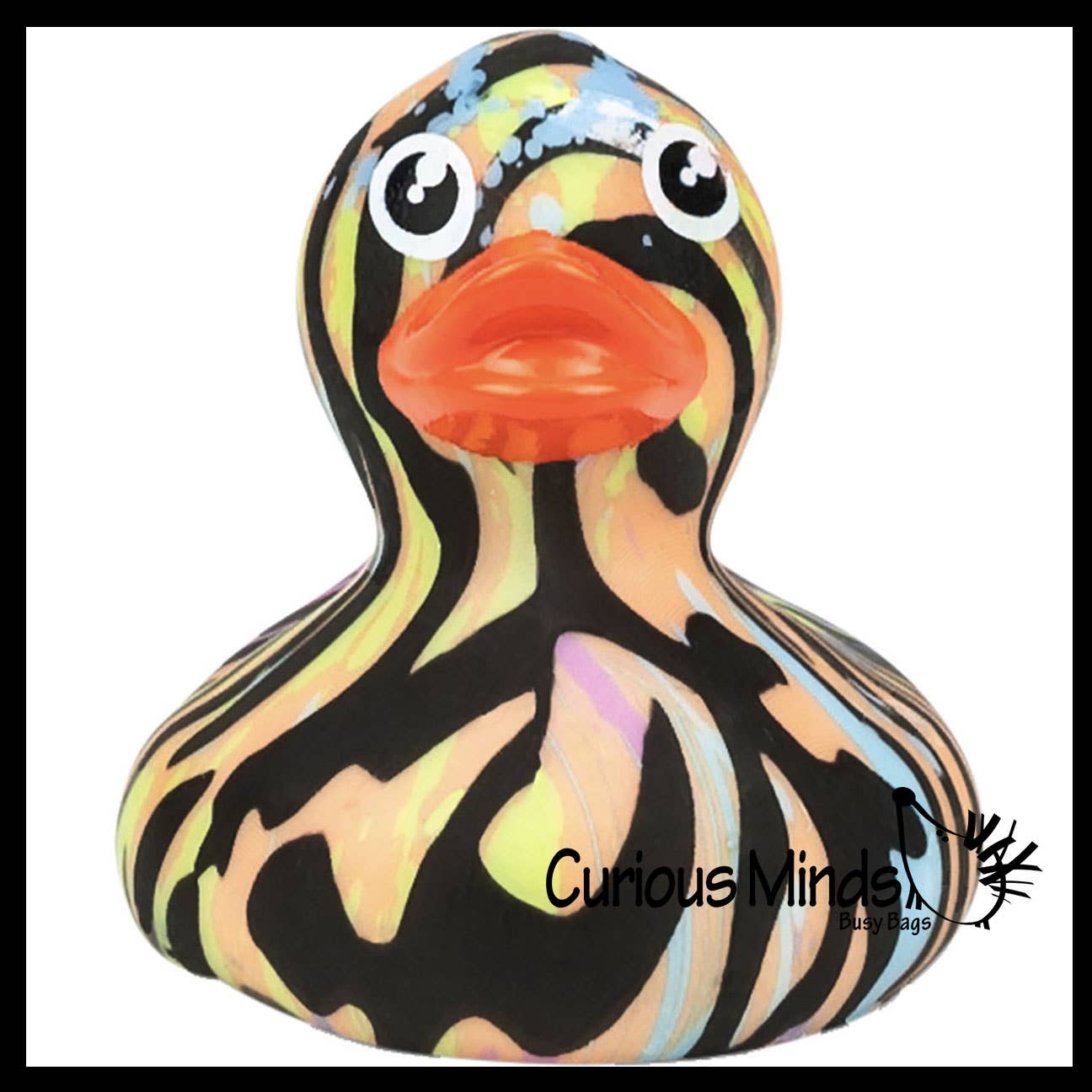 Random Color Animal Print Rubber Duck 2 Inch Zebra Cheetah Prize Toy