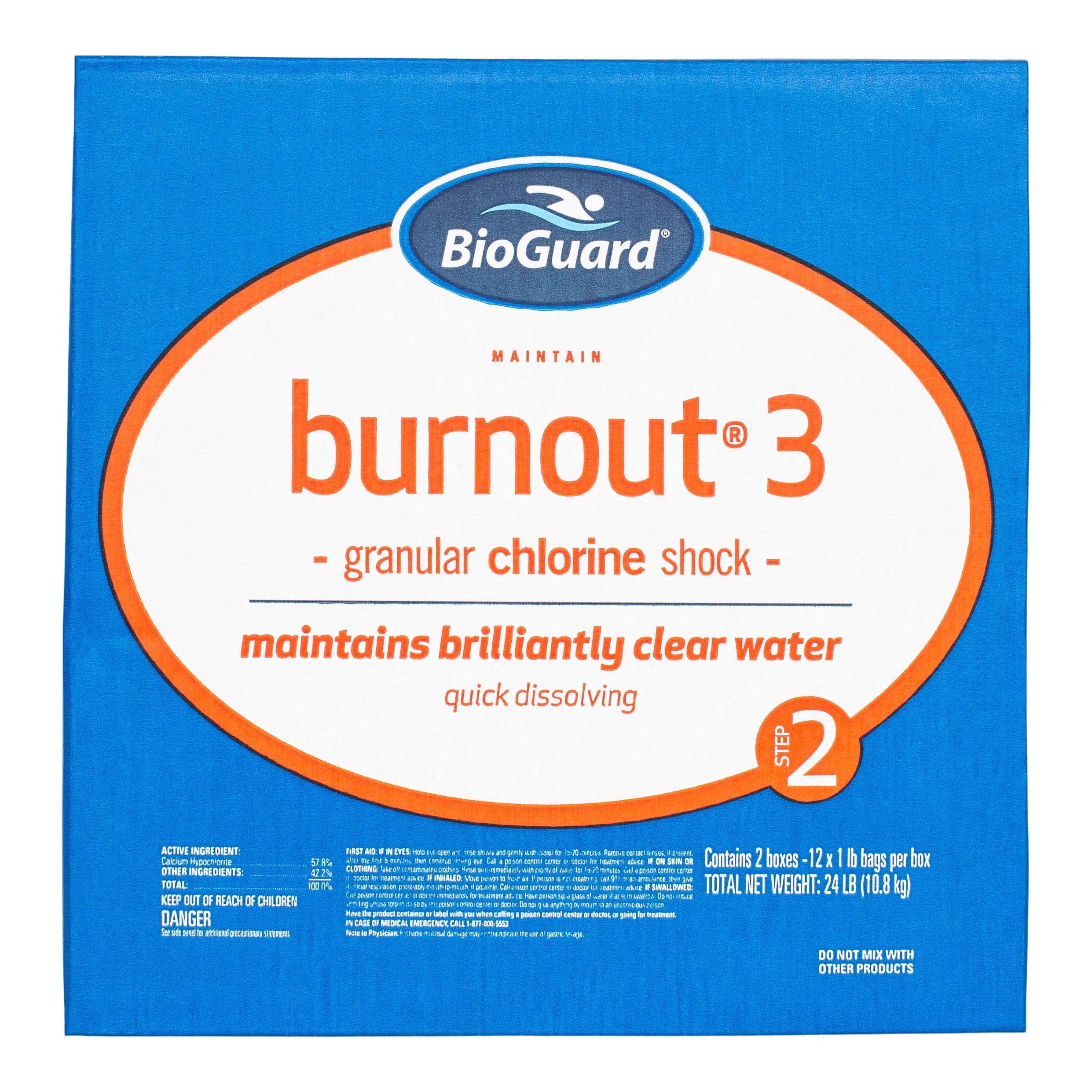 BioGuard Burnout 3 Chlorine Shock Granular Formula for Clear and Healthy Pool Water