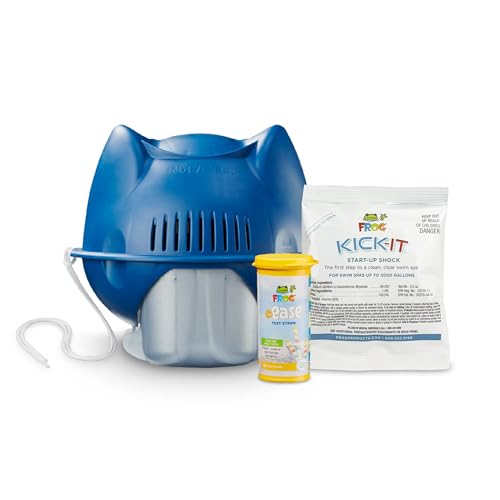 FROG @Ease Floating System for Swim Spas with 1 Pack of FROG Kick-It - Quick & Easy Self-Regulating Swim Spa Sanitizer - Swim Spa Maintenance System with Sanitizing Minerals & SmartChlor Technology|B0DQ63718M
