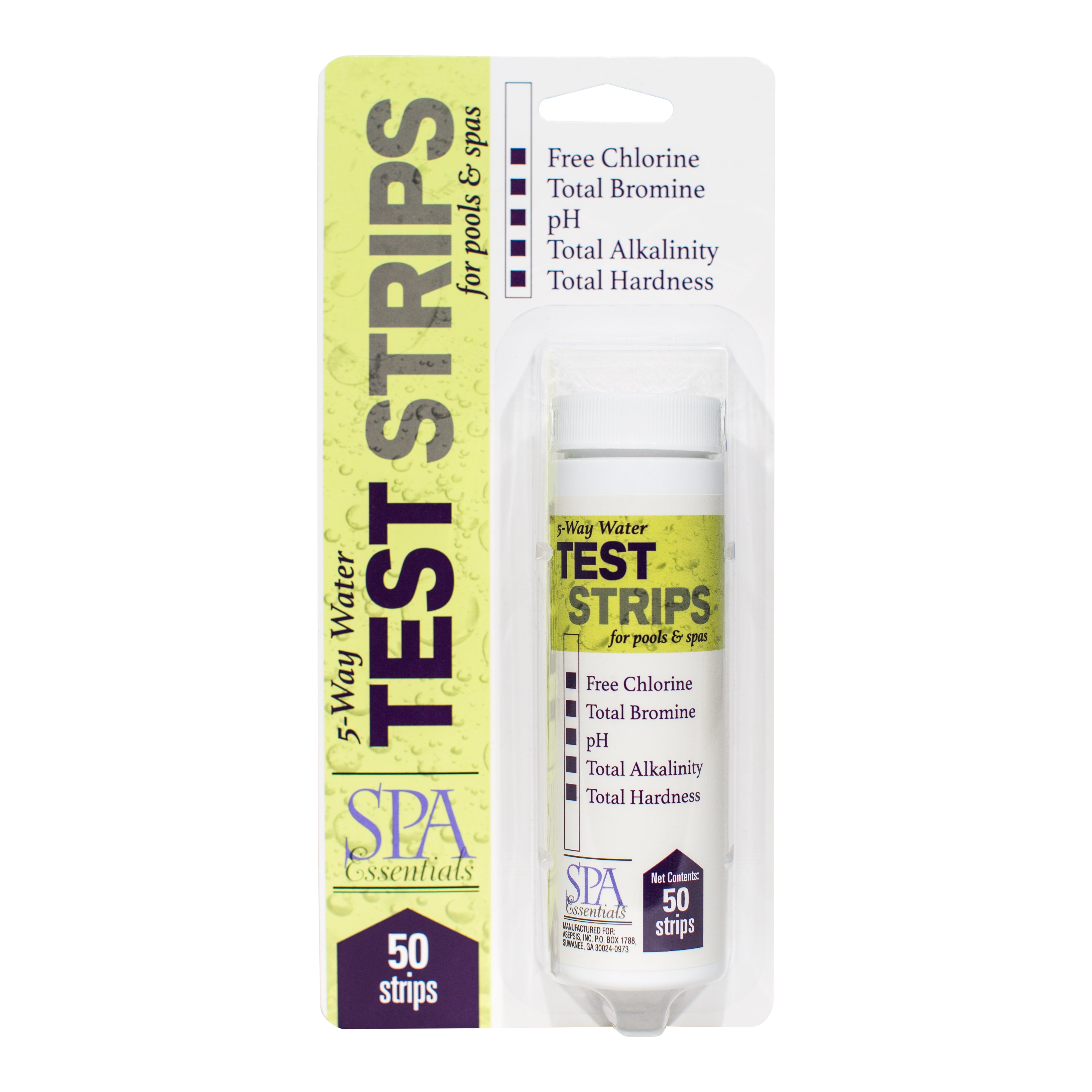 Spa Essentials 5-Way Water Test Strips for Pool and Spa Water Quality
