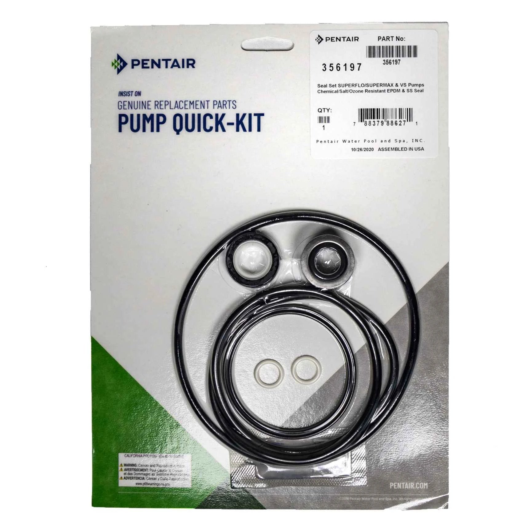 Pentair Pump Seal Quick Kit 356197 by Pentair