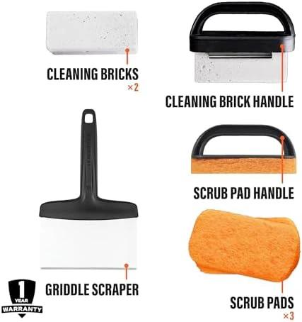 BLACKSTONE 5060 Professional 8-Piece Griddle Cleaning Kit, Stainless Steel, Black by BLACKSTONE