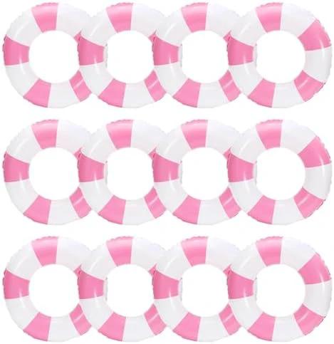 JarThenaAMCS 12Pcs Inflatable Swimming Float Toy Swim Ring Fun Pool Lounger Tube, 22.8 Inch by JarThenaAMCS