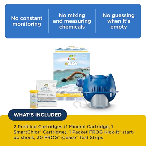 FROG @Ease Floating System for Swim Spas with 1 Pack of FROG Kick-It - Quick & Easy Self-Regulating Swim Spa Sanitizer - Swim Spa Maintenance System with Sanitizing Minerals & SmartChlor Technology|B0DQ63718M