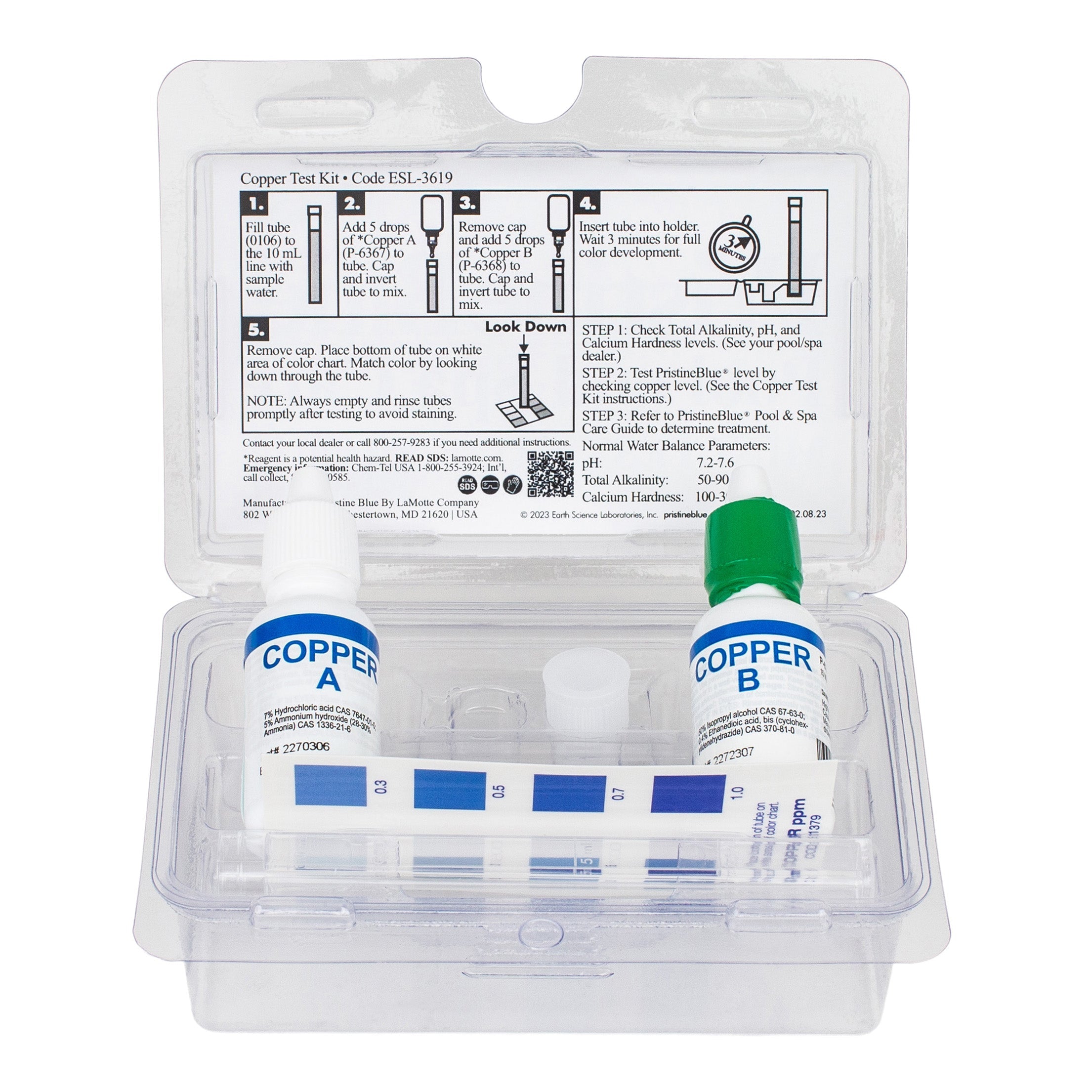 Pristine Blue Mini Test Kit for Accurate Water Level Measurement