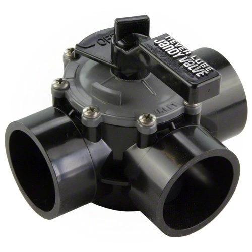 Jandy 2" - 2.5" Never Lube 3-Port Valve 4944 - Internal and External Stops by Zodiac