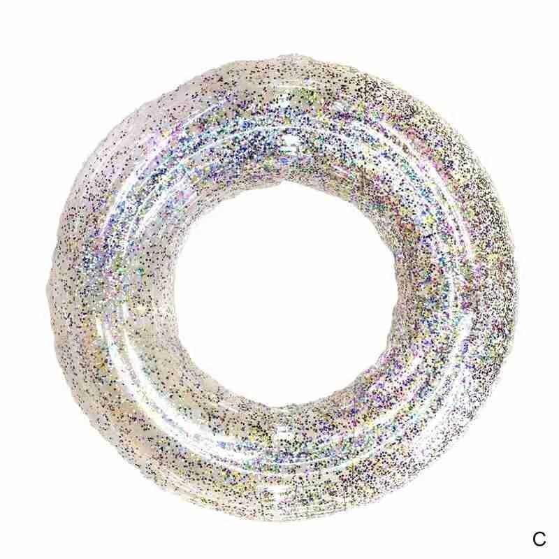 Pool Floats Toys Swim Tubes Rings Inner Glitter Sequin Pool Tube Water Swimming Party Ring Float Tube for Adults Outdoor Summer Beach Swimming(Clear) by Wettarn