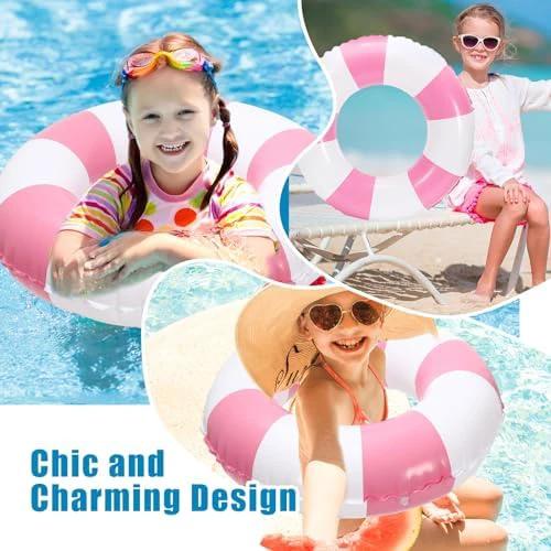 JarThenaAMCS 12Pcs Inflatable Swimming Float Toy Swim Ring Fun Pool Lounger Tube, 22.8 Inch by JarThenaAMCS