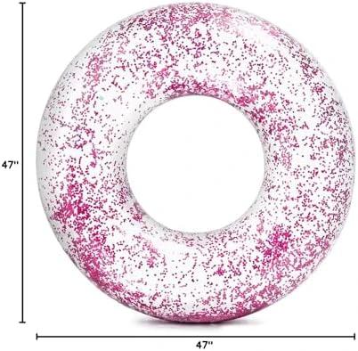 Intex Transparent Glitter Tube Inflatable Swimming Pool Float Raft Ring by Intex