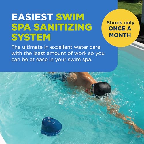 FROG @Ease Floating System for Swim Spas with 1 Pack of FROG Kick-It - Quick & Easy Self-Regulating Swim Spa Sanitizer - Swim Spa Maintenance System with Sanitizing Minerals & SmartChlor Technology|B0DQ63718M
